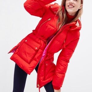 J. Crew Women's Red Puffer Jacket